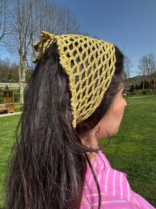 El Örgüsü Yaldızlı Sarı Bandana